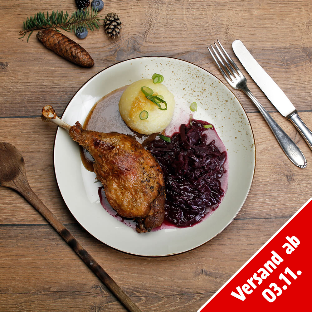Gänsekeule mit feiner Sauce